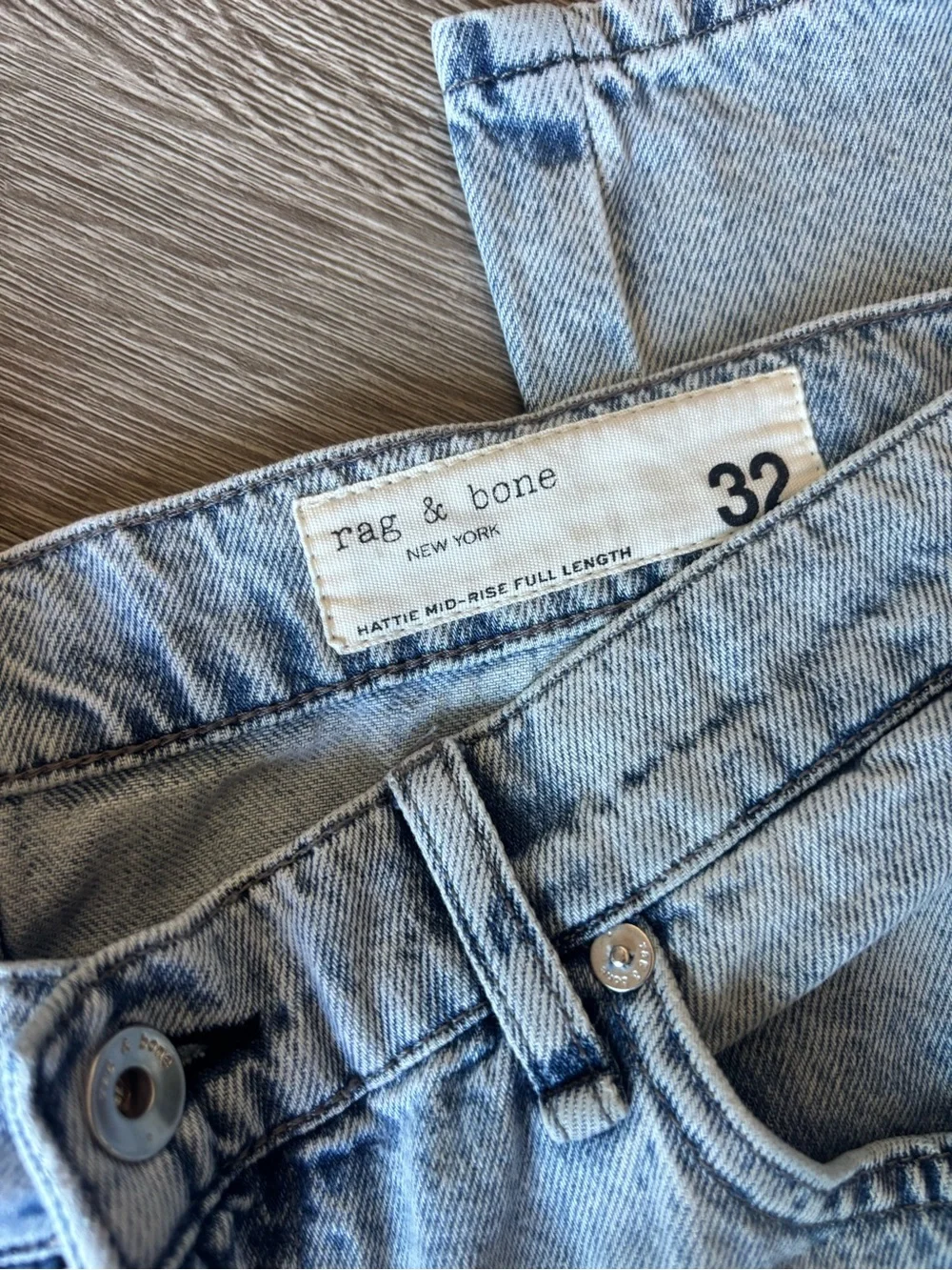 rag & bone Light Blue Straight-Leg Jeans